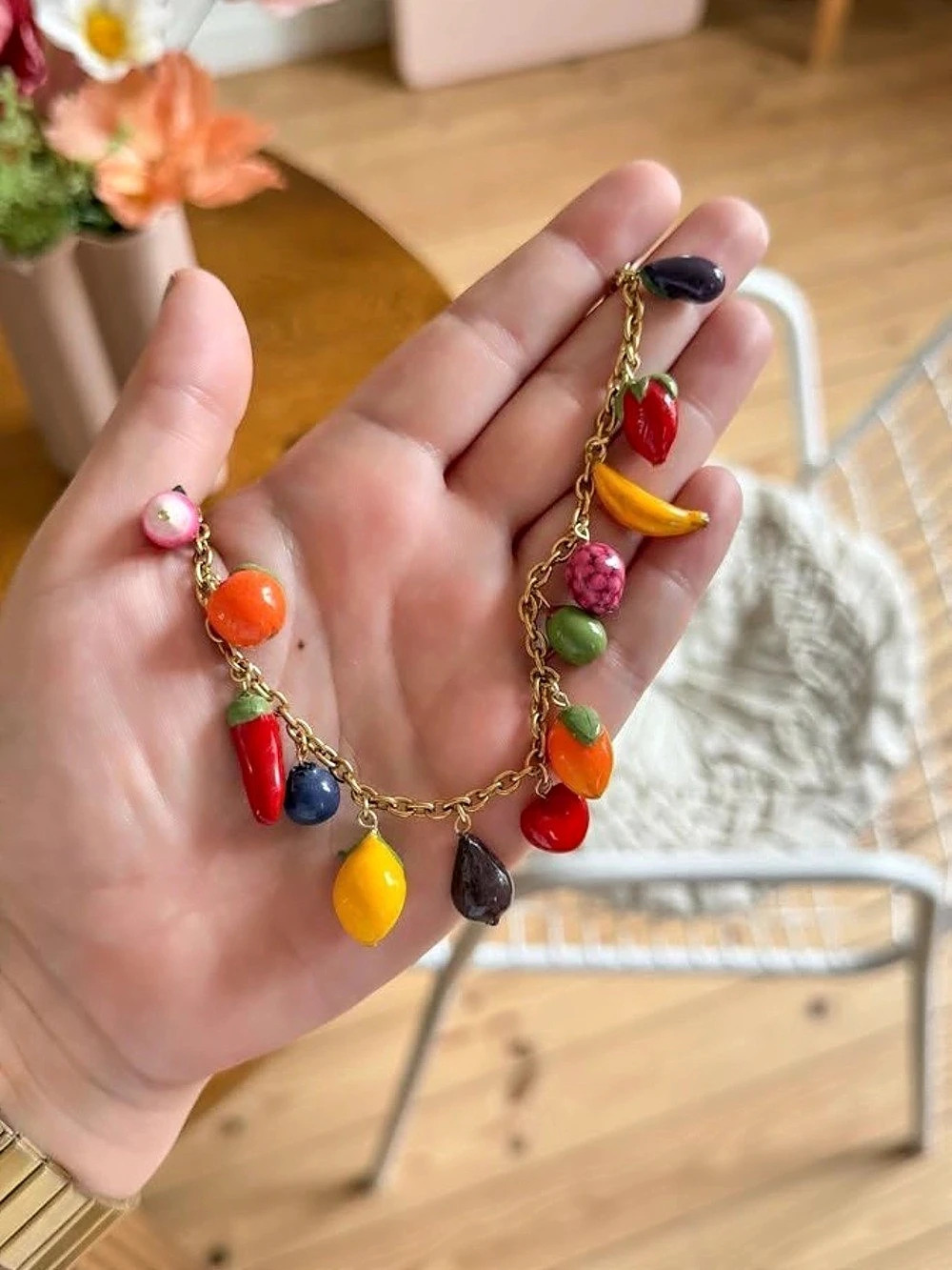 handmade fruit necklace